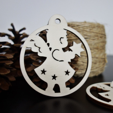 Christmas decorations made of wood, size: 79x90 mm