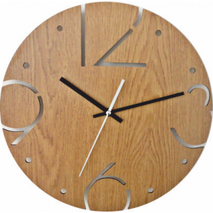 Modern wall clock, wall clock made of wood, plywood