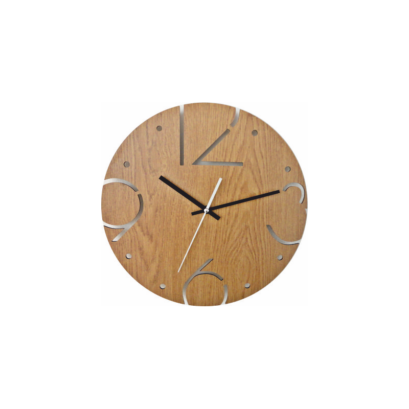 Modern wall clock, wall clock made of wood, plywood