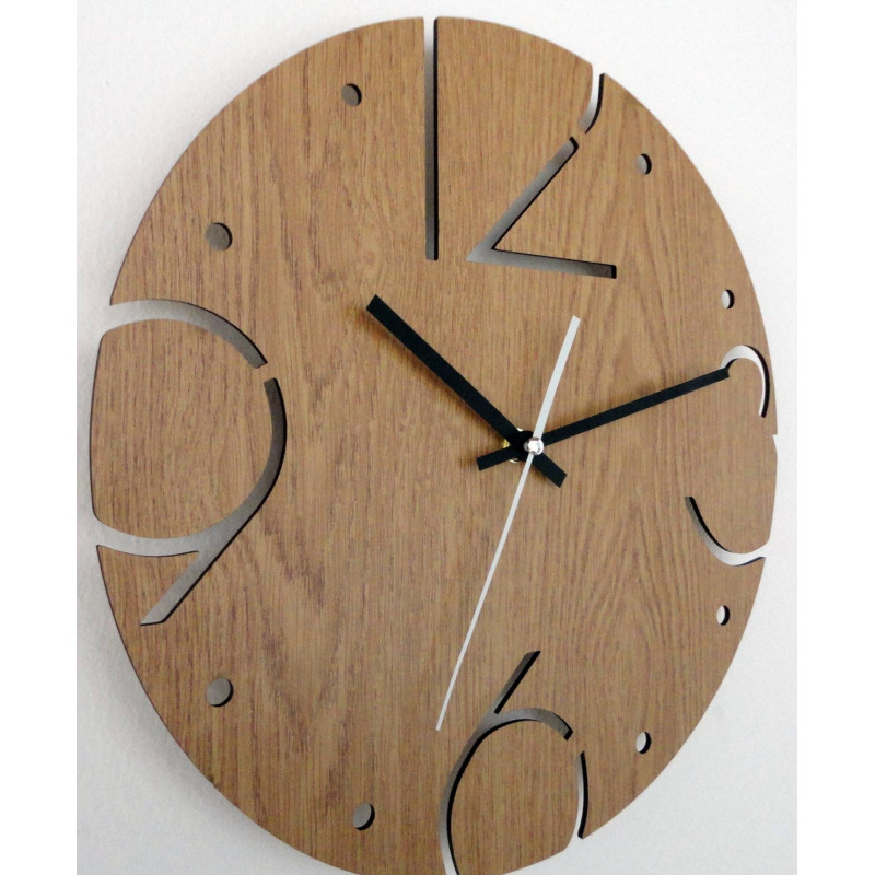 Modern wall clock, wooden wall clock, plywood