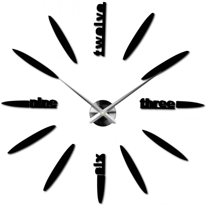 Adhesive wall clock, luxury clock on stent, plastic clock