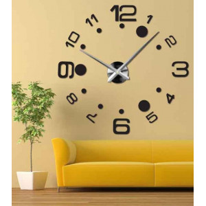 Large 3D wall clock made of plastic - DEREK