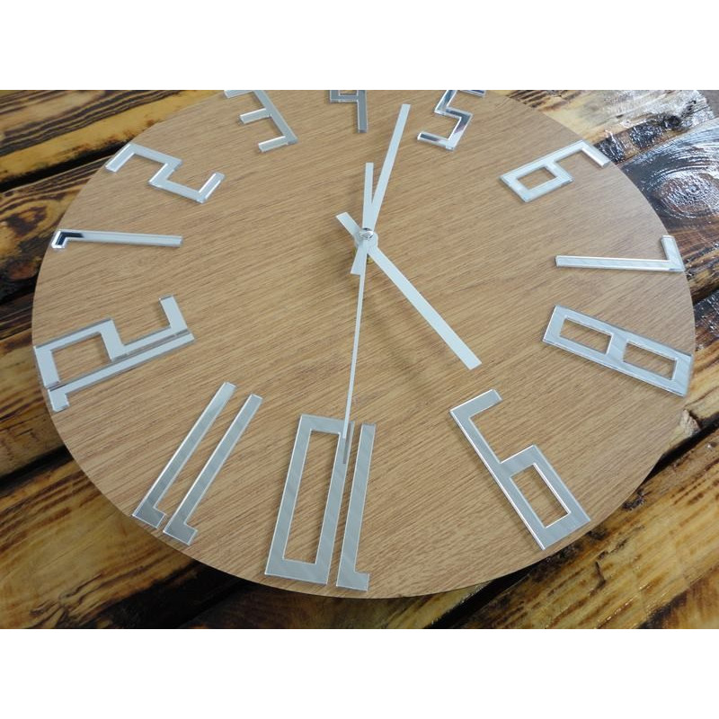 Modern wall clock, wooden wall clock, plywood