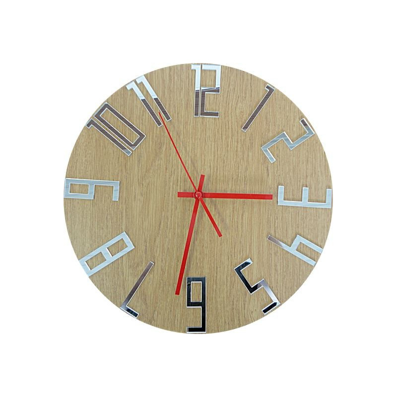 Modern wall clock, wooden wall clock, plywood