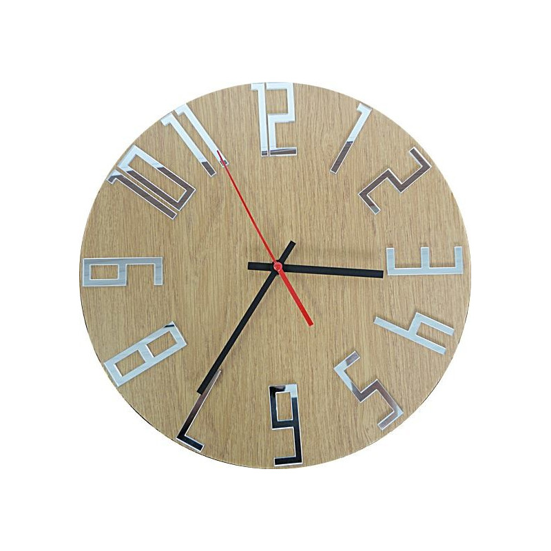 Modern wall clock, wooden wall clock, plywood