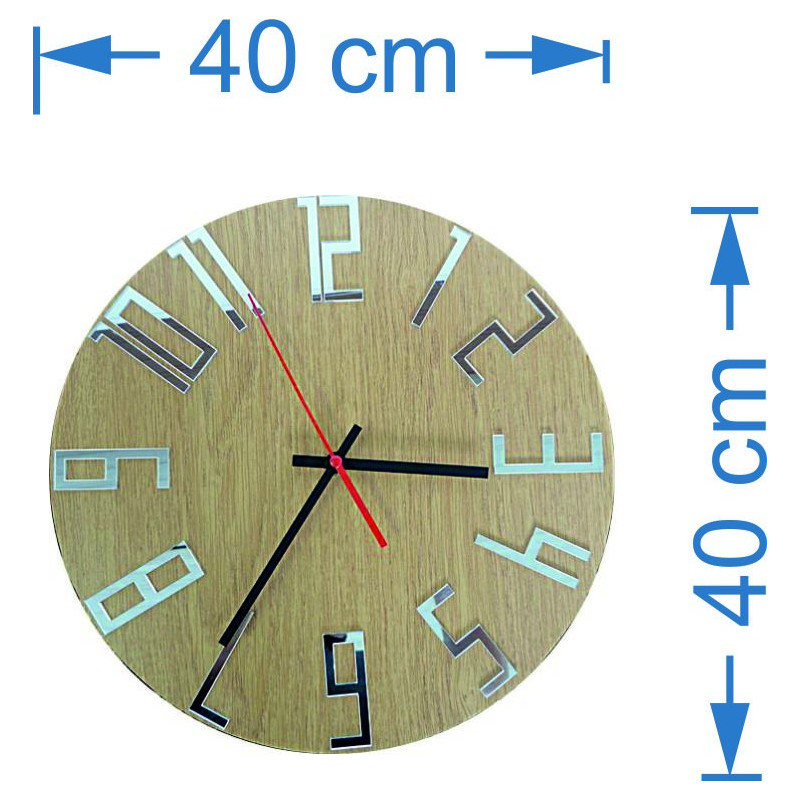 Modern wall clock, wooden wall clock, plywood