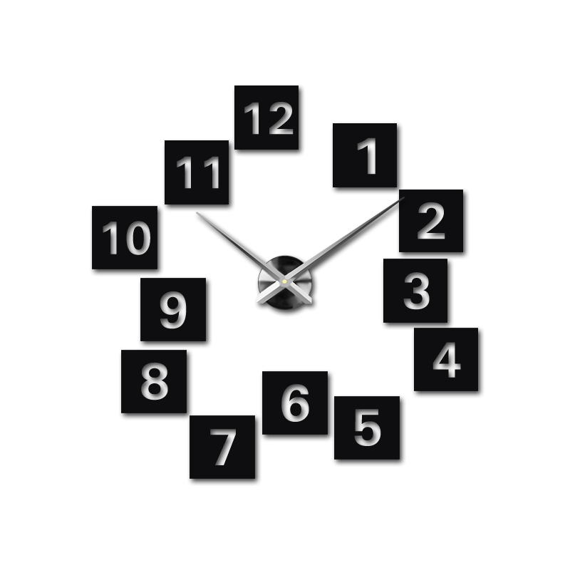 Adhesive wall clock, luxury clock on stent, plastic clock