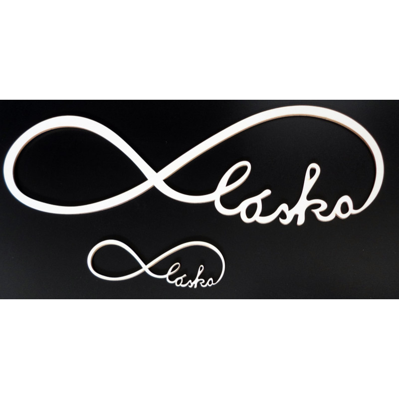 Wooden inscription. Neverending love. Size: 500x 164 mm