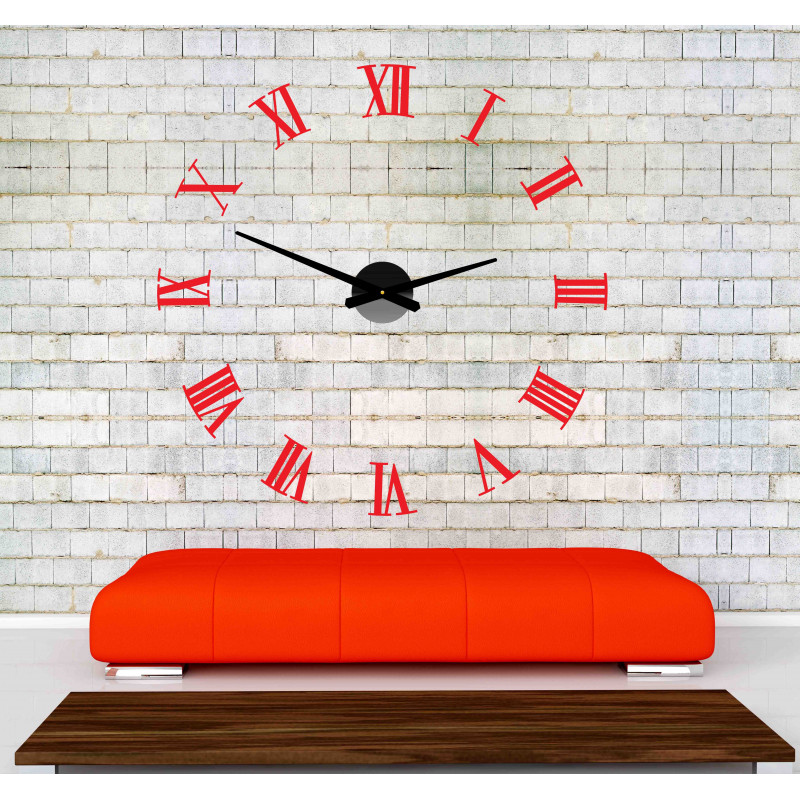 Adhesive wall clock Roman 2D plexiglass