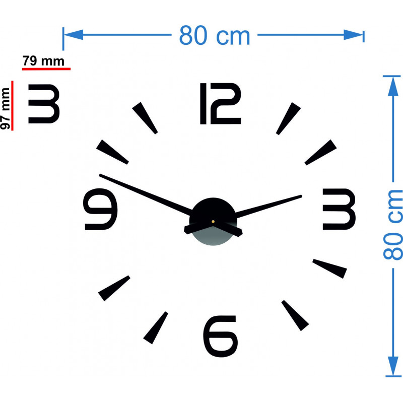 Modern Wall Clock Stick Stor 2D Plexi