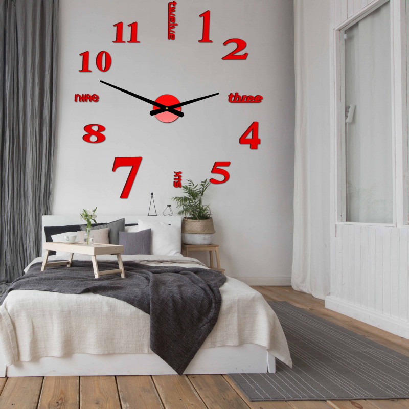 Modern wall clock seven 2D plexi MIRROR