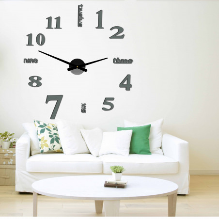Modern wall clock seven 2D plexiglass MIRROR Modern wall clock seven 2D plexiglass MIRROR