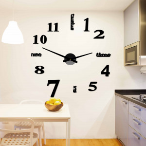 Modern wall clock seven 2D plexiglass MIRROR 2