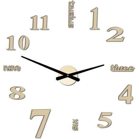 Modern wall clock seven 2D plexiglass MIRROR