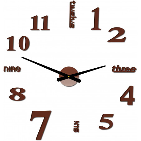 Modern wall clock seven 2D plexiglass MIRROR