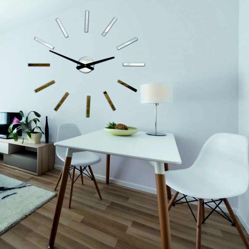 Modern wall clock 2D plexiglass MIRROR