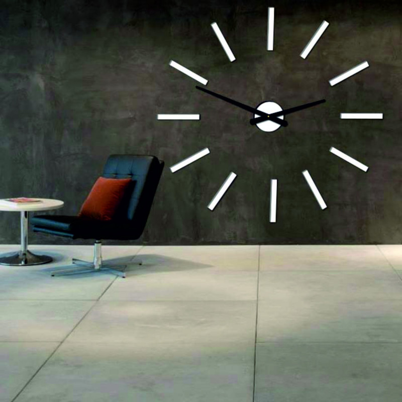 Modern wall clock 2D plexiglass MIRROR