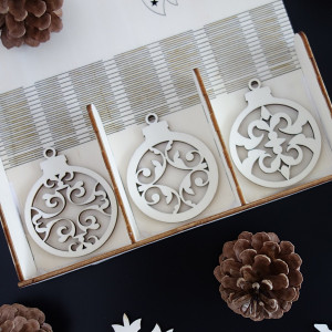 Wooden Christmas Ornaments, 1 set-18 pieces 2