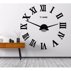 Wall clock stick-on Roman numerals - OLIVA