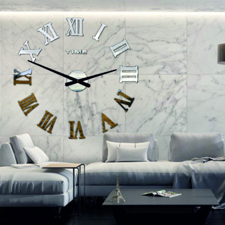 Wall clock adhesive MAXI PLEXI - Roman numerals 2D Wall clock adhesive MAXI PLEXI - Roman numerals 2D