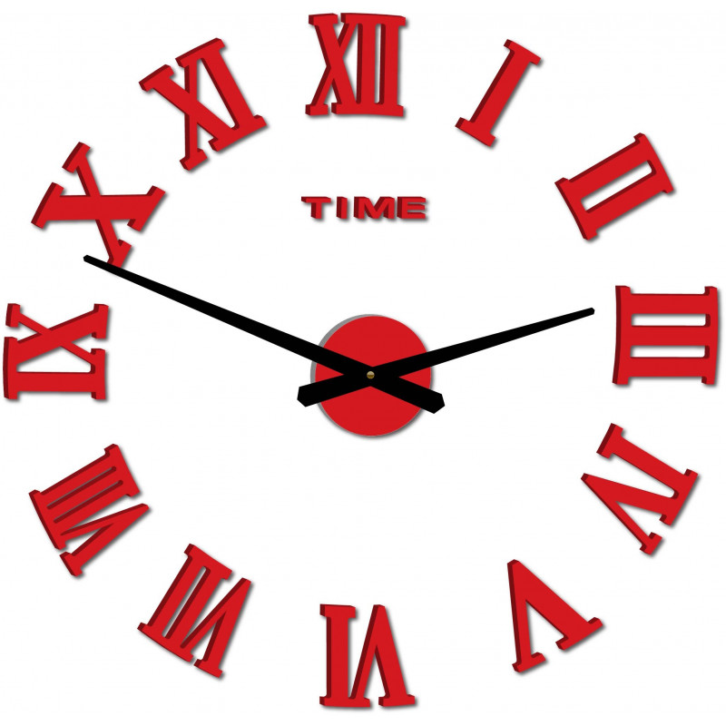 Wall clock adhesive MAXI PLEXI - Roman numerals 2D