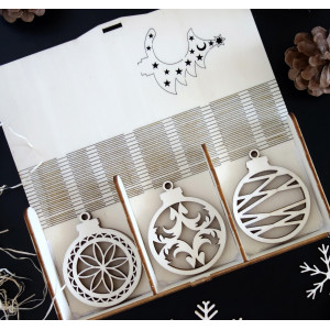 Wooden christmas decoration, set contains 18 pieces 2