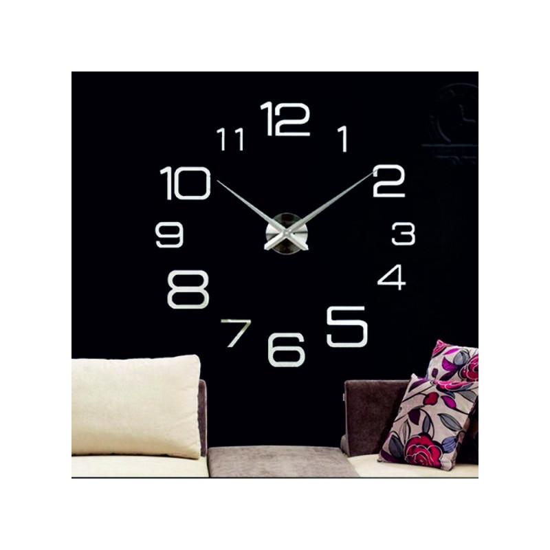 Large 3D adhesive wall clock - modern 3D adhesive wall clock.