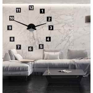 Large square wall clock (wall clock made of plastic ) 2D DEKOR