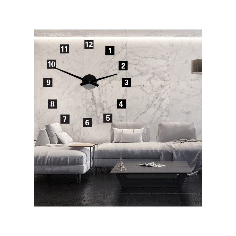 Large square wall clock (wall clock made of plastic ) 2D DEKOR