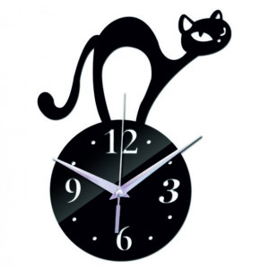 Wall clock cat (mirror clock on the wall cat) SIMON