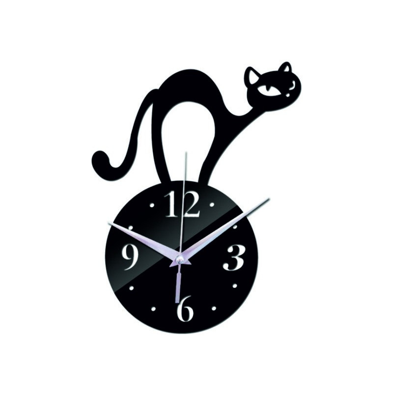Wall clock cat (mirror clock on the wall cat) SIMON