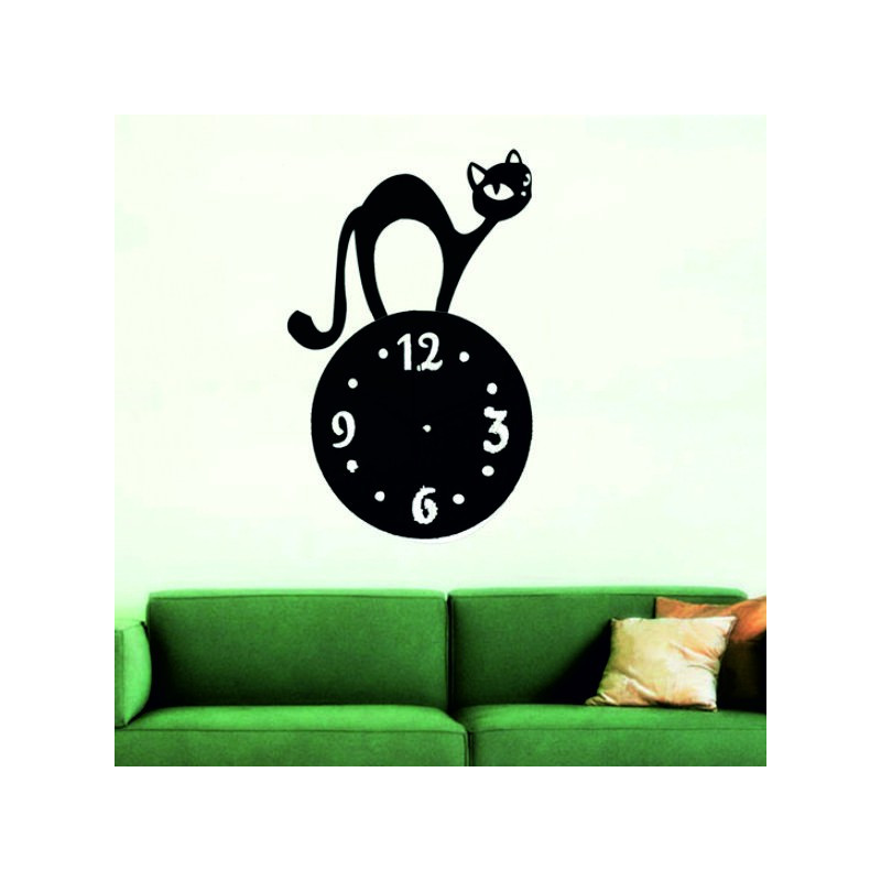 Wall clock cat (mirror clock on the wall cat) SIMON
