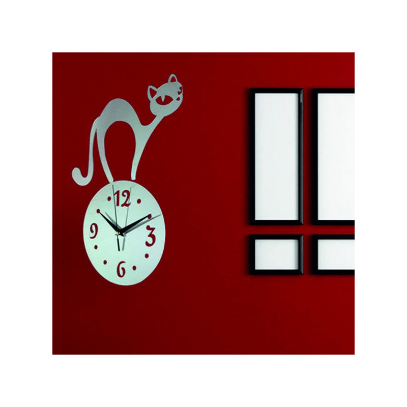 Wall clock cat (mirror clock on the wall cat) SIMON