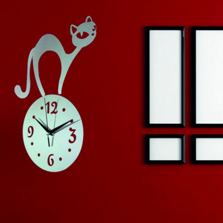 Wall clock cat (mirror clock on the wall cat) SIMON
