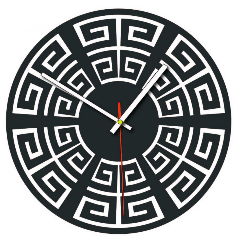 Wall clock made of plywood wood 4 mm colorant COLOR