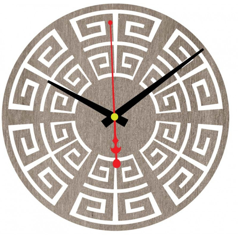 Wall clock made of plywood wood 4 mm colorant COLOR