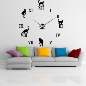 DIY CAFORD 2D cat wall clock