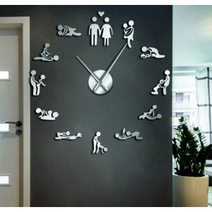 Kamasutra mirror wall clock DIY 3D HROBESO