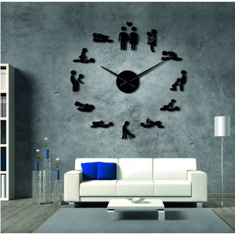 Kamasutra mirror wall clock DIY 3D HROBESO