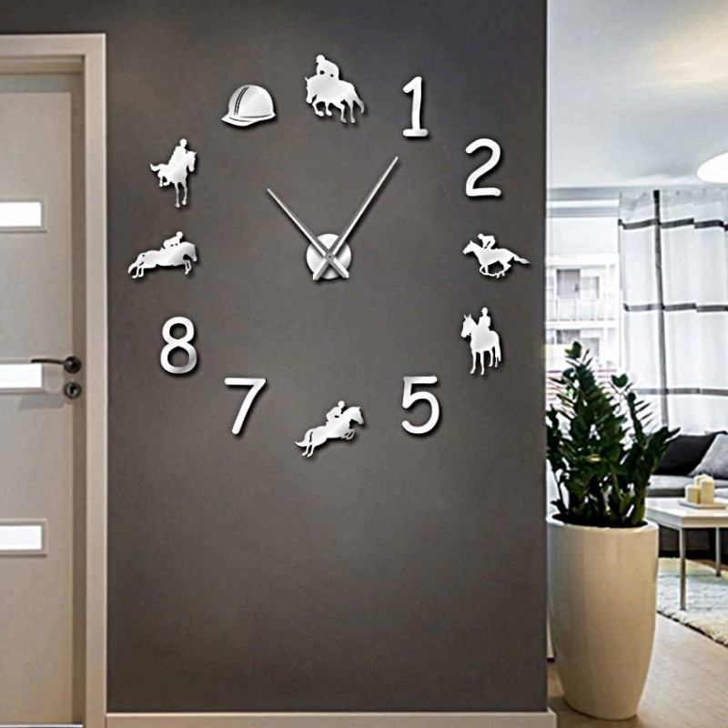 Wall Clock Rodeo Horse Rider 3D DIY HOME