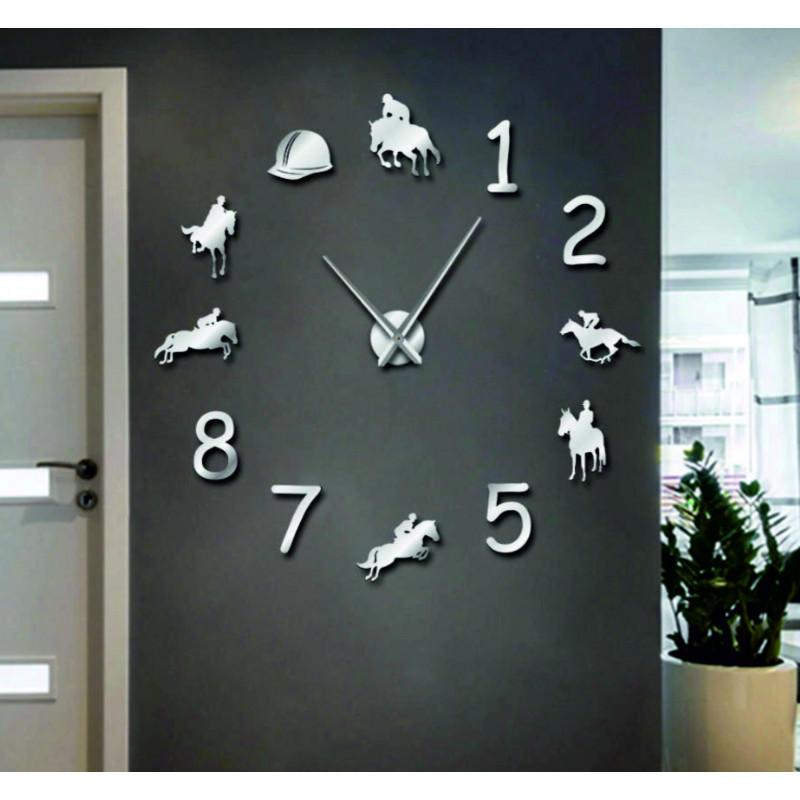 Wall Clock Rodeo Horse Rider 3D DIY HOME