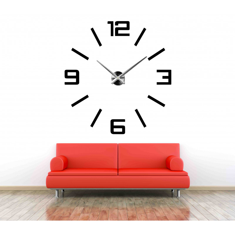 Wall clock mirror big numbers DIY ORFEO