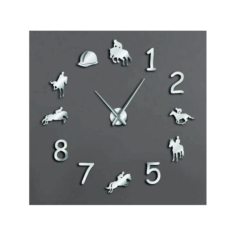 Large Wall Clock Rodeo Horse Rider Riding Clock 3D DIY Cowboys