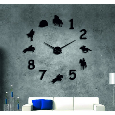 Large wall clock rodeo horses rider clock 3D DIY Cowboys