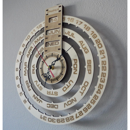 Wooden calendar wall clock calendar made of wood laser engraved CALENDAR Wooden calendar wall clock calendar made of wood laser engraved CALENDAR