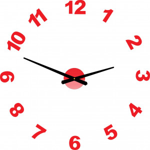 Design wall clock adhesive PLEXI numbers OPTIC 2