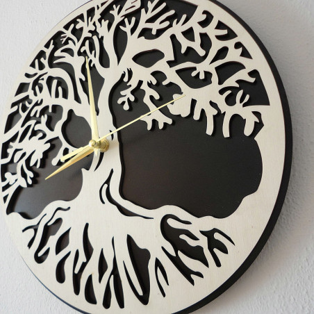 Wall clock tree of life material plywood poplar and black MDF Wall clock tree of life material plywood poplar and black MDF