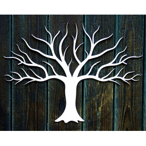 Wooden decoration painting on a wall made of plywood fall tree autumn Dimension: 300 x 411 mm