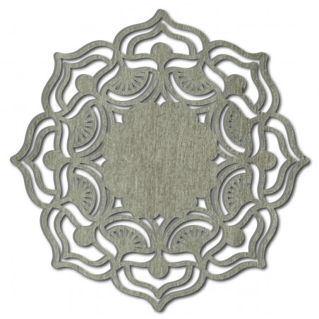 The rose of life rose round a wooden picture on a plywood wall MIREK