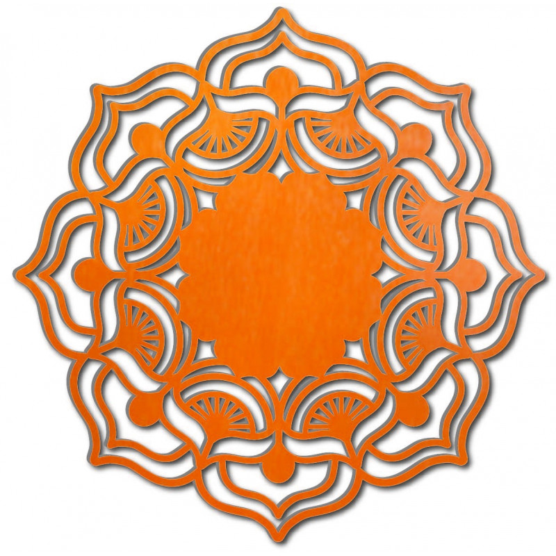 The rose of life rose round a wooden picture on a plywood wall MIREK